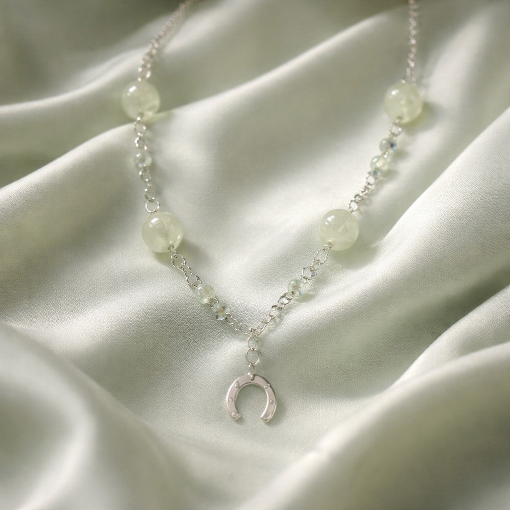 Pendentif Préhnite Argent 925 - Pierre d'Harmonie