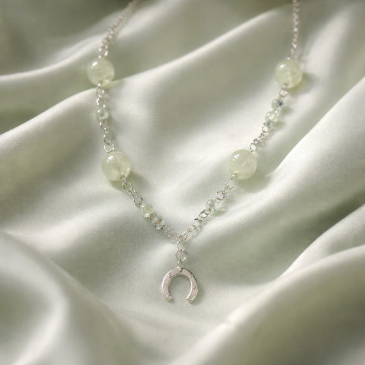Pendentif Préhnite Argent 925 - Pierre d'Harmonie