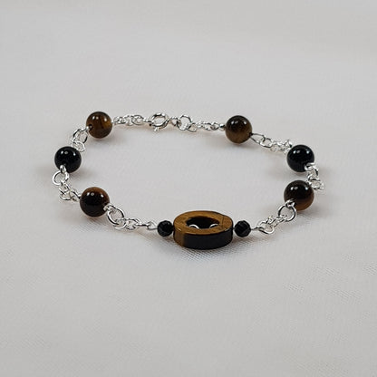 Bracelet protection en argent 925 - lithothérapie pierres naturelles 