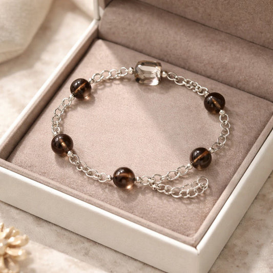 Bracelet Quartz Fumé Argent 925