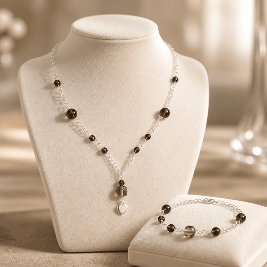Parure Quartz Fumé Argent 925 - Pierre Naturelle