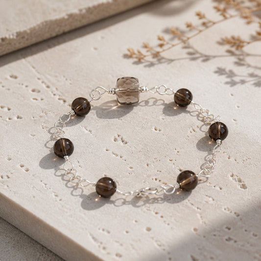 Bracelet Quartz Fumé Argent 925