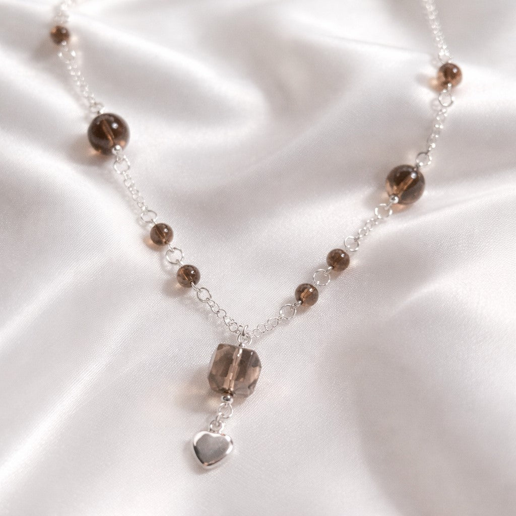 Pendentif Quartz Fumé Argent 925 - Pierre d'Ancrage