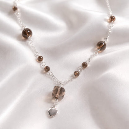Pendentif Quartz Fumé Argent 925 - Pierre d'Ancrage