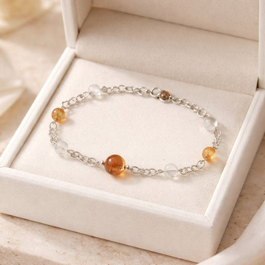 Bracelet Quartz Hématoïde Jaune Argent 925