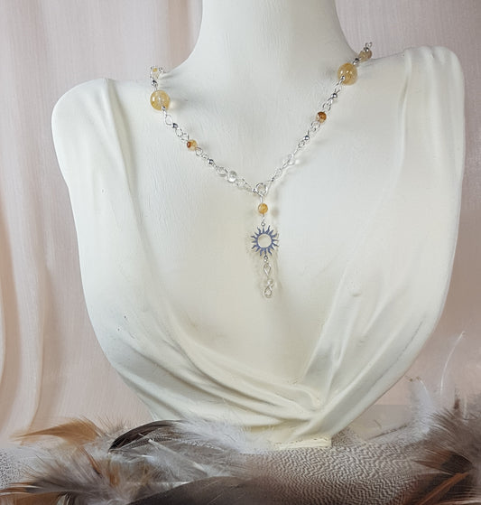 Quartz hématoide jaune argent 925