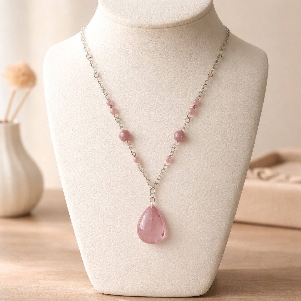 Pendentif Quartz Rose Madagascar Argent 925