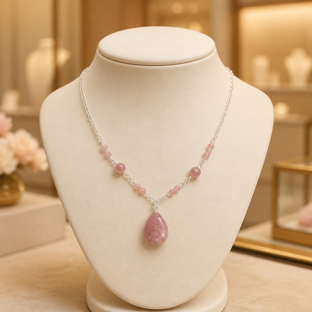 Pendentif Quartz Rose Madagascar Argent 925