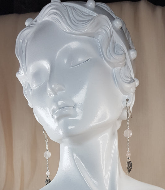 Quartz rose argent 925