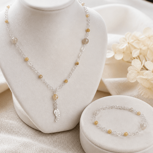 Parure Quartz Rutile Argent 925 - Pierre Naturelle
