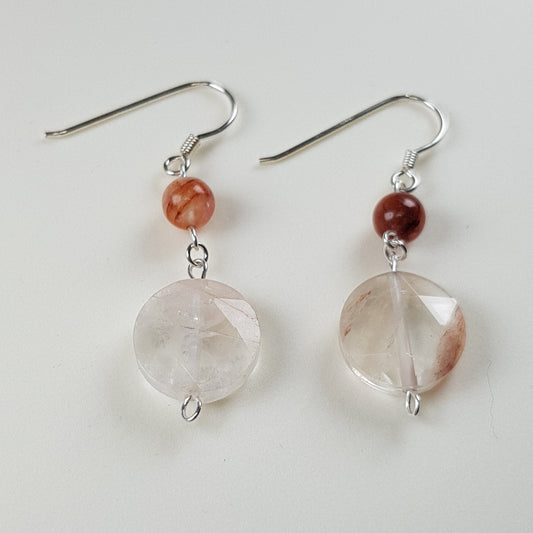 Quartz hématoide rouge ou quartz de feu argent 925