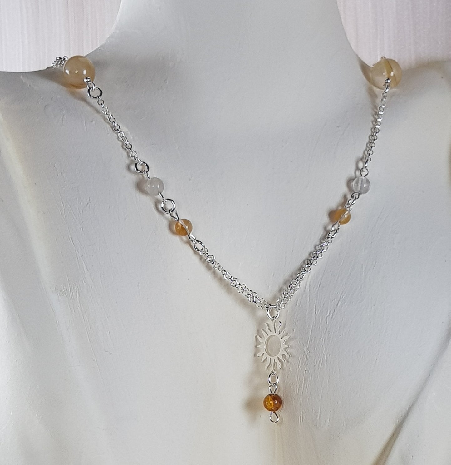 Quartz hématoide jaune argent 925