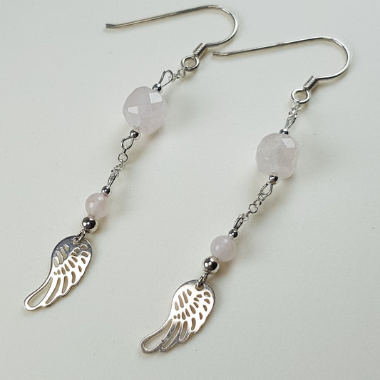 Quartz rose argent 925