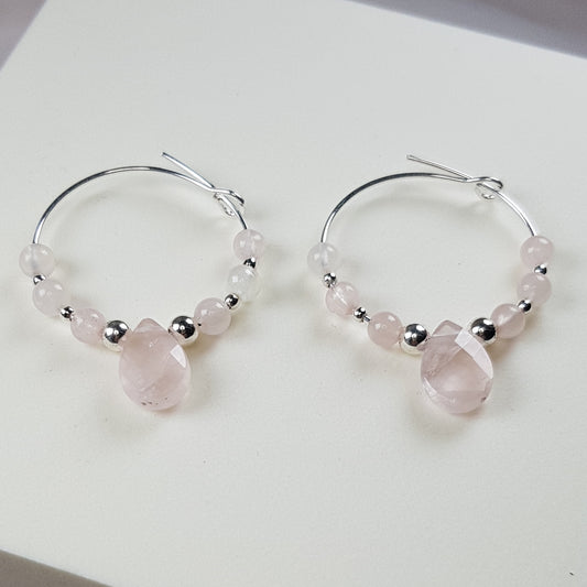 Quartz rose argent 925