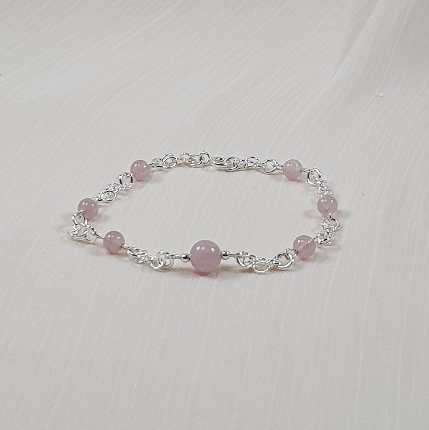 Quartz rose de Madagascar + argent 925