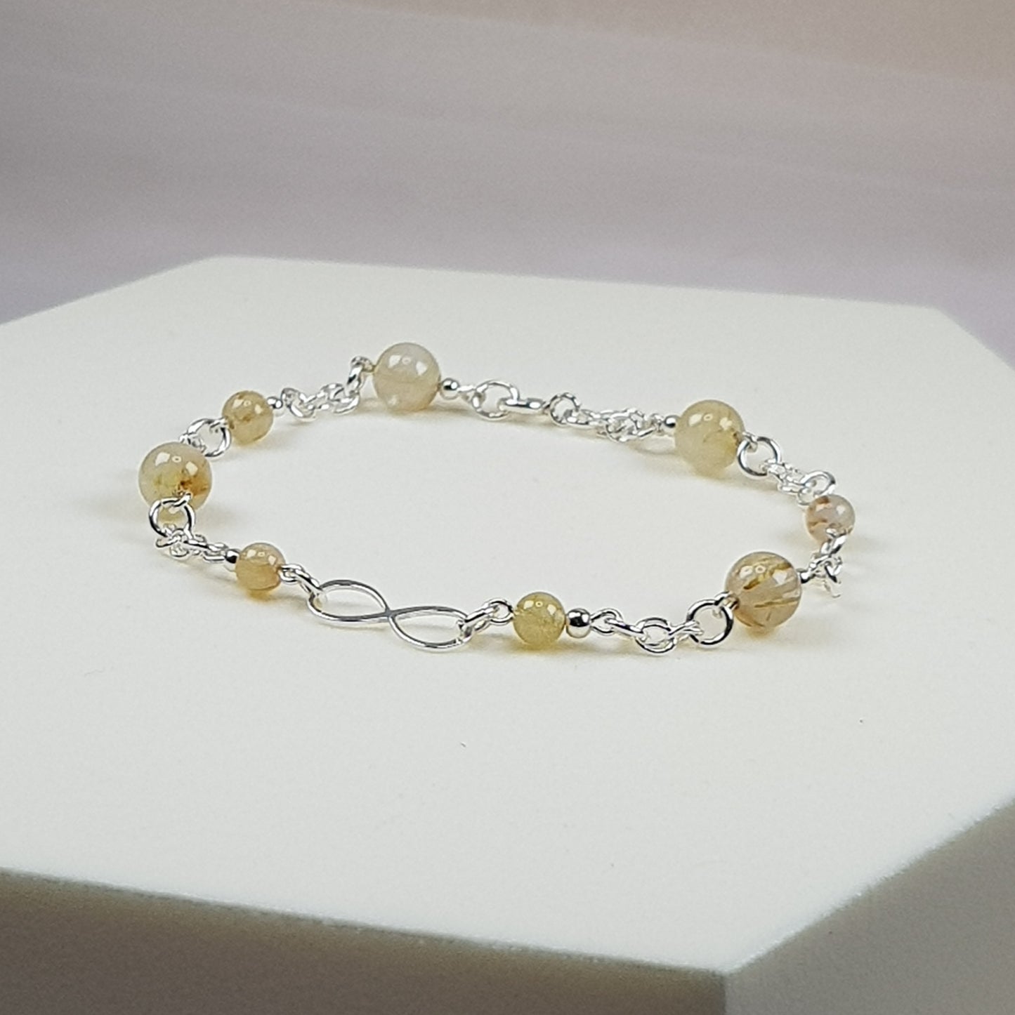 Quartz rutile, argent 925