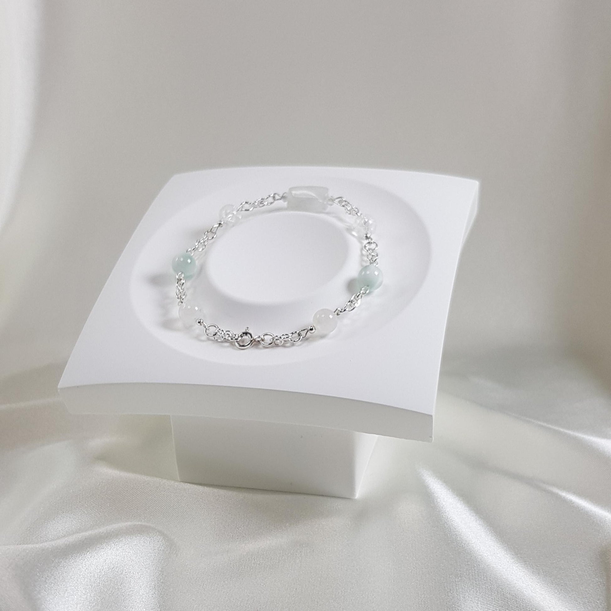 Bracelet renforcement de l'intuition en argent 925 - lithothérapie pierres naturelles 