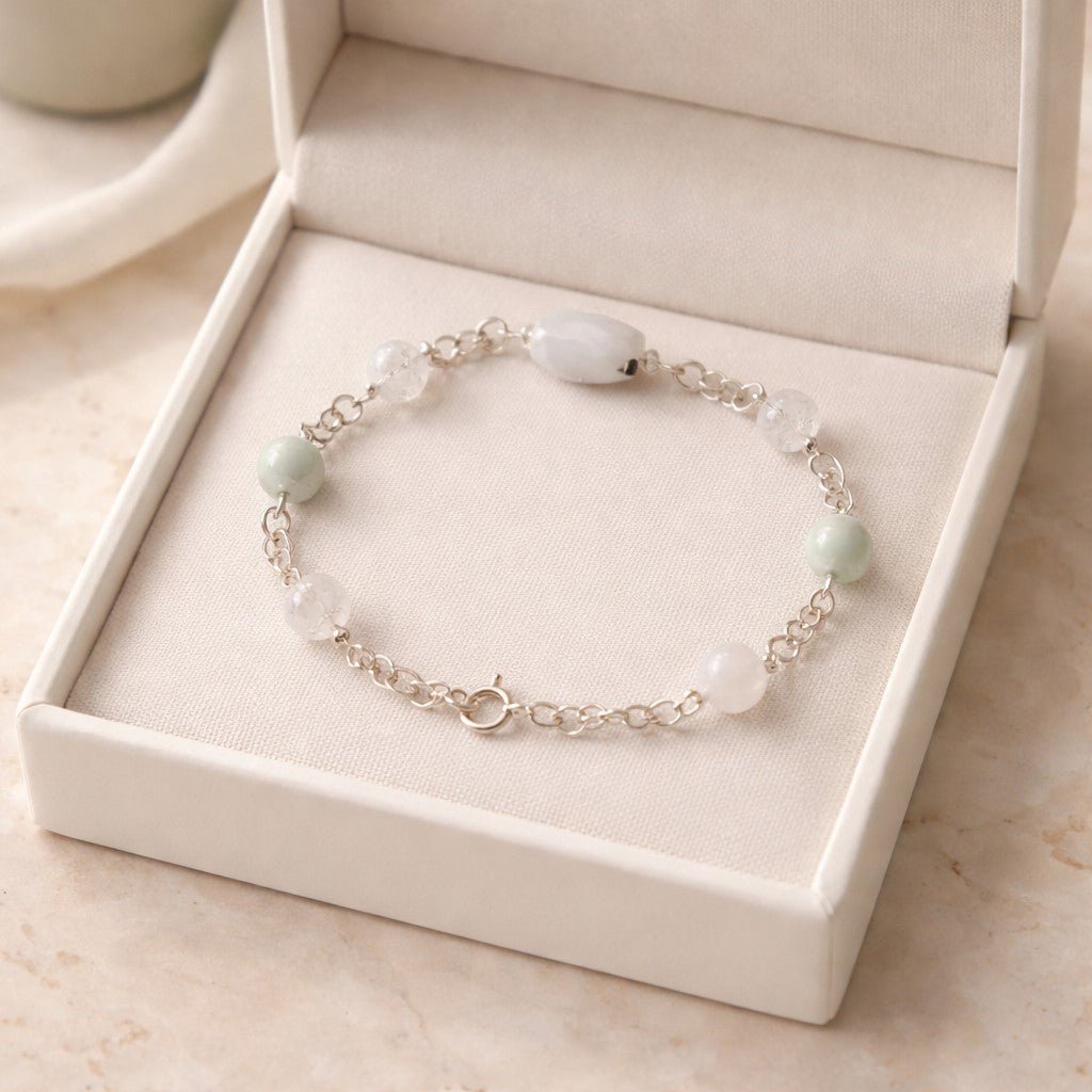 Bracelet Renforcement de l'Intuition - Lithothérapie Pierres Naturelles Argent 925