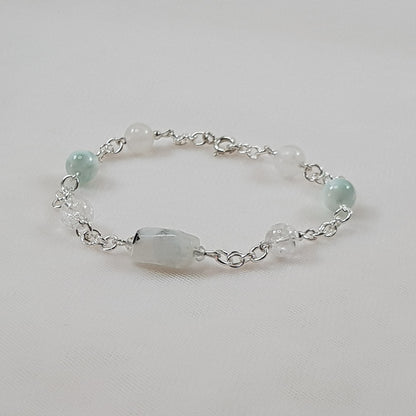 Bracelet renforcement de l'intuition en argent 925 - lithothérapie pierres naturelles 