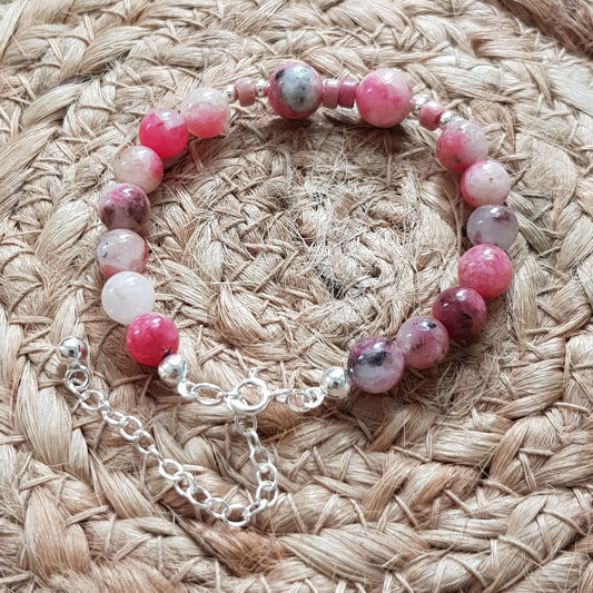 Bracelet rhodocrosite, argent 925