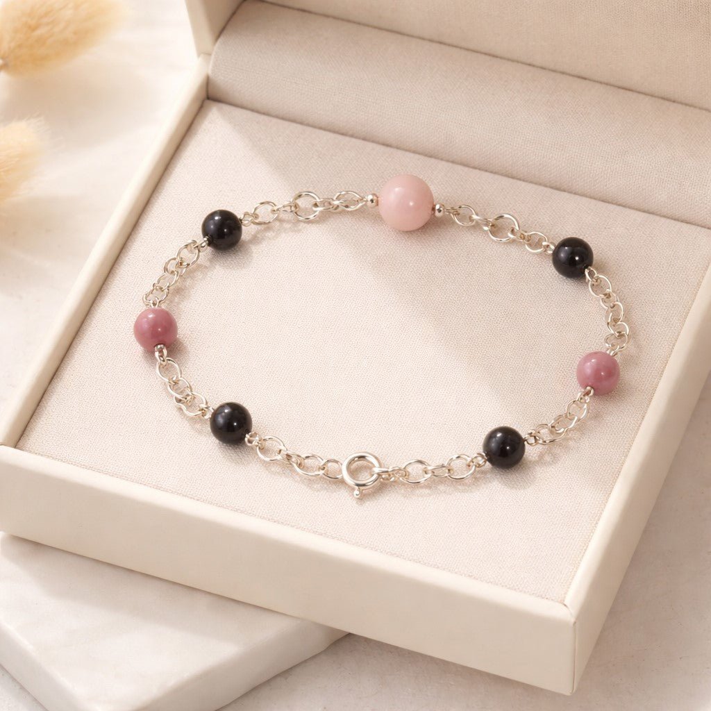 Bracelet Rhodonite Argent 925 - Pierre Naturelle
