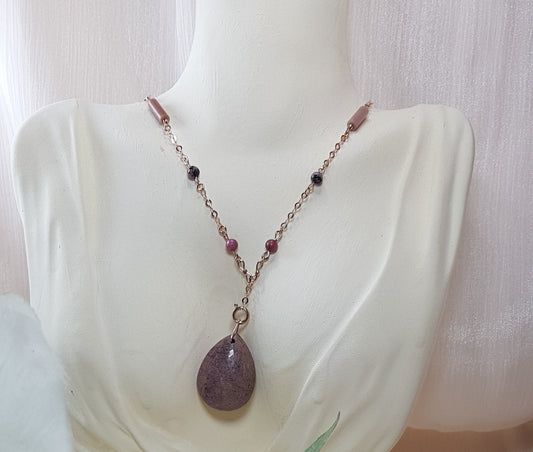 rhodonite argent 925 plaqué or rose
