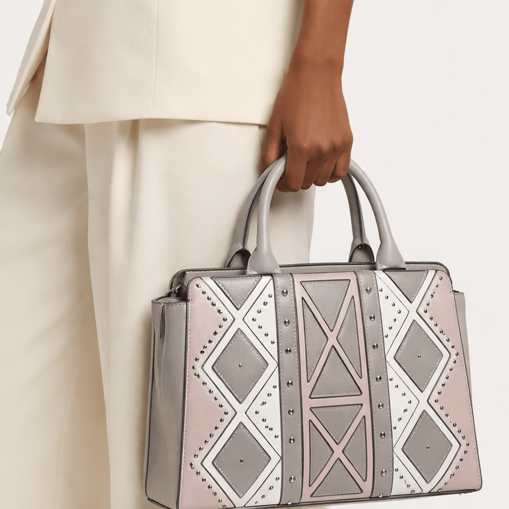 Sac à main Darnel gris et rose - Élégance bicolore avec ce sac en promotion.