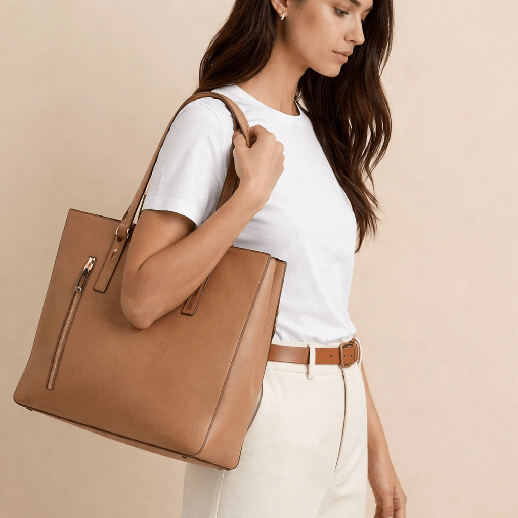 Sac marron glacé - Élégance intemporelle avec pochette marron glacé en promotion exceptionnelle.