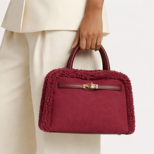 Sac à main Darnel velours bordeaux - Élégance et sophistication