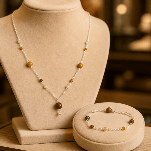 Parure Serpentine Argent 925 - Pierre Naturelle