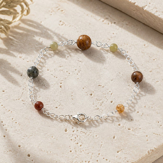 Bracelet Serpentine Argent 925 - Pierre Naturelle
