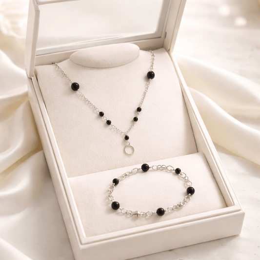 Parure Shungite Argent 925 - Pierre Naturelle