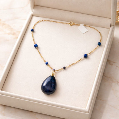 Pendentif Sodalite Acier  - Pierre de Logique