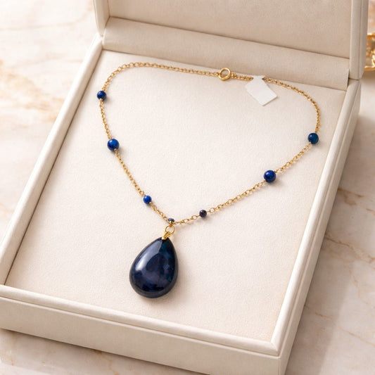 Pendentif Sodalite Acier  - Pierre de Logique