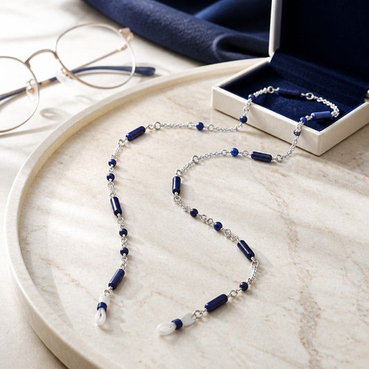 Chaîne de Lunettes Sodalite - Pierre Naturelle & Argent 925