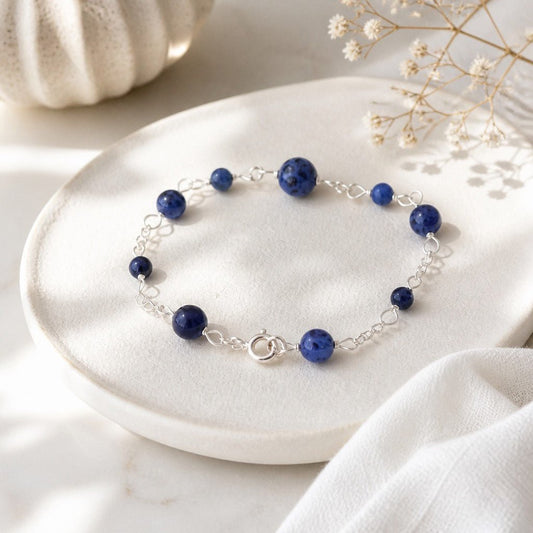 Bracelet Sodalite Argent 925 - Pierre Naturelle