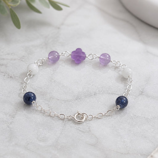 Bracelet Sommeil - Lithothérapie Pierres Naturelles Argent 925