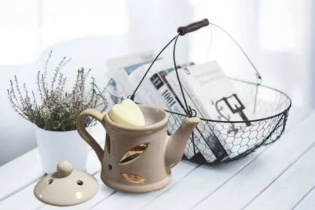 Brûleur à huile essentielle en forme de théière taupe, diffuseur d'ambiance zen artisanal