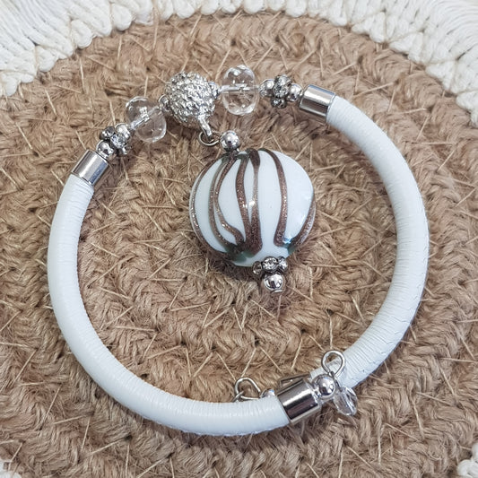 Bracelet murano Toscane blanc