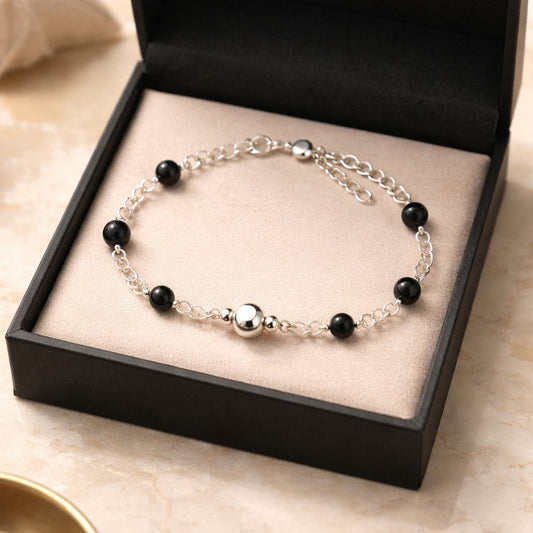 Bracelet Tourmaline Noire Argent 925 - Pierre Naturelle