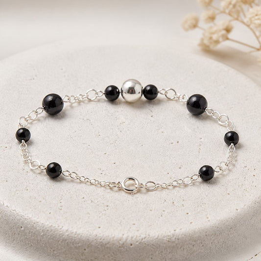 Bracelet Tourmaline Noire Argent 925 - Pierre Naturelle