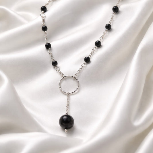 Pendentif Tourmaline Noire Argent 925 - Pierre de Protection