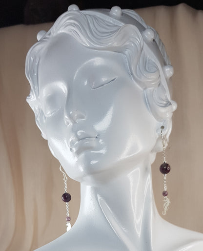 Tourmaline rose argent 925
