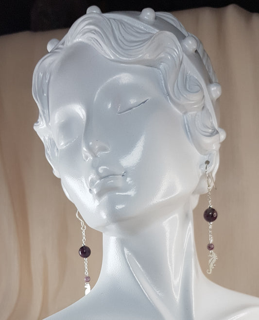 Tourmaline rose argent 925