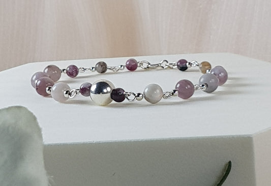 Tourmaline rose ou rubelitte argent 925