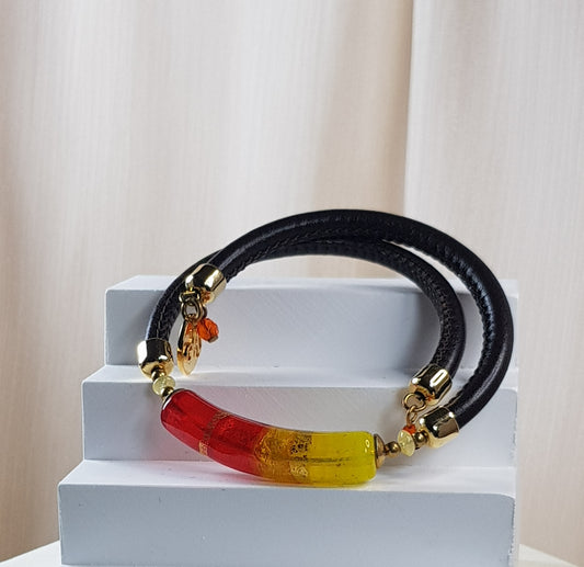 Bracelet murano tube acidulé