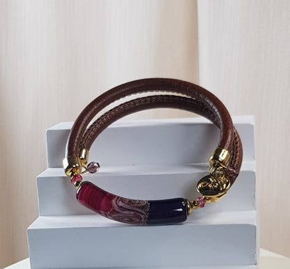 Bracelet murano tube grenade