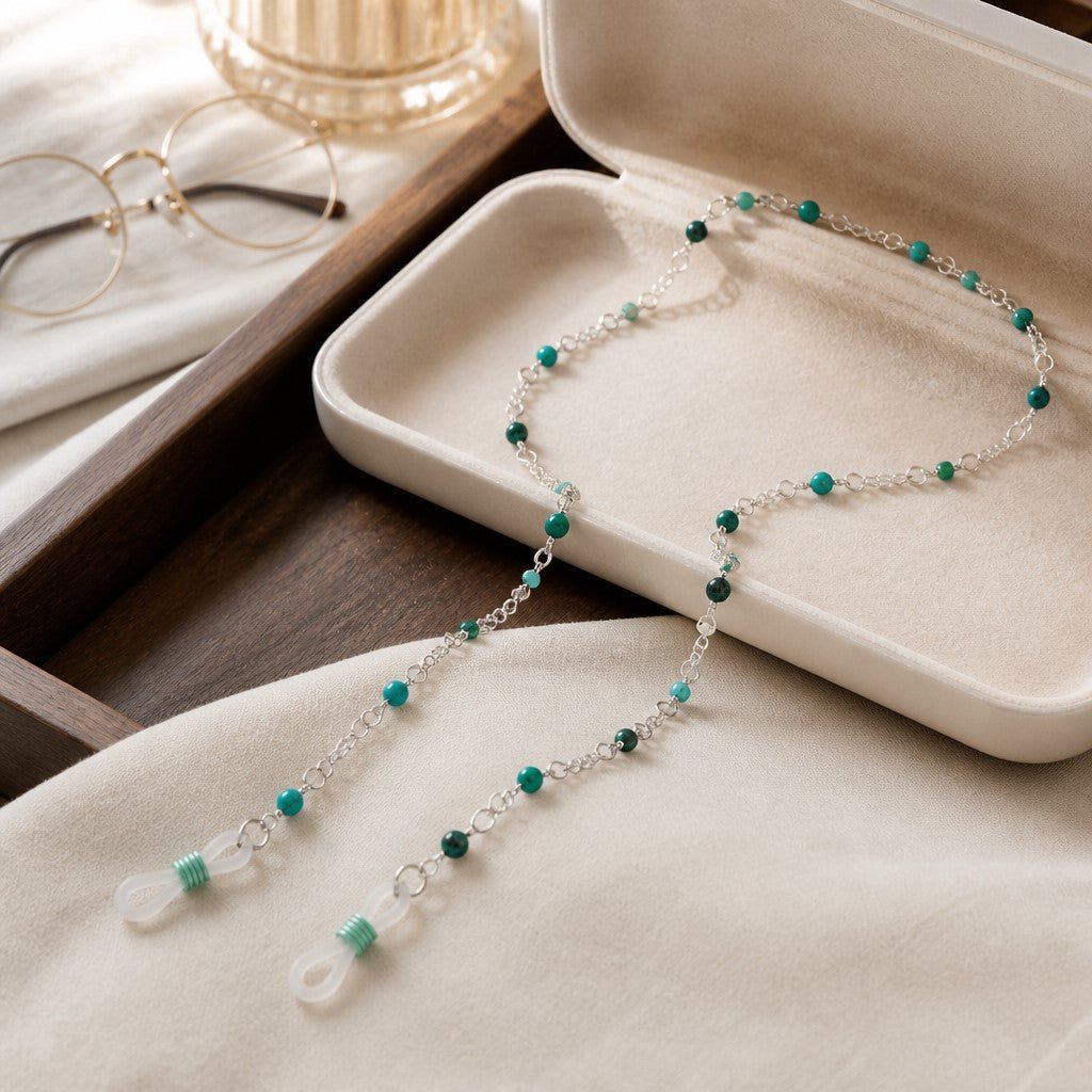 Chaîne de Lunettes Turquoise - Pierre Naturelle & Argent 925