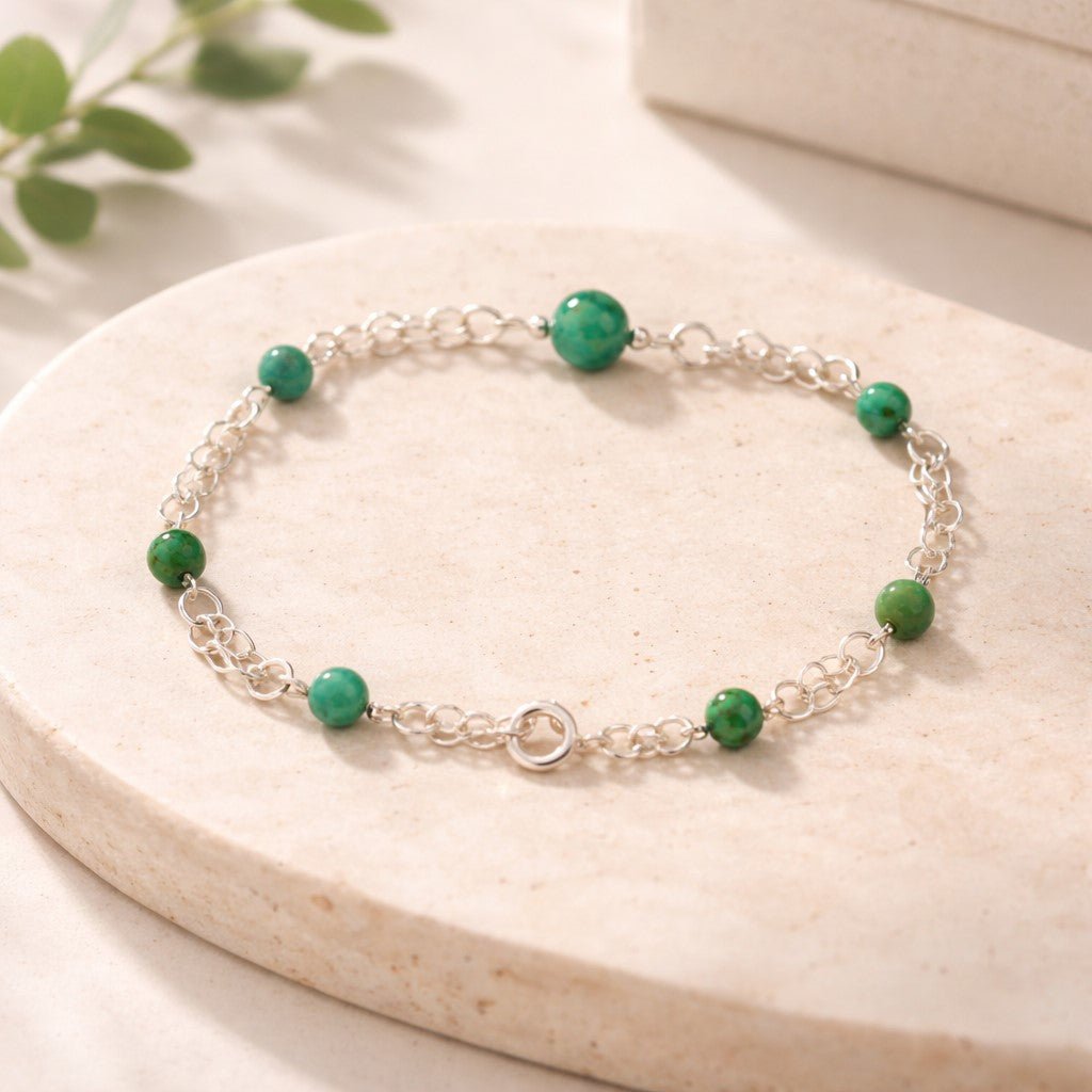 Bracelet Turquoise d'Afrique Argent 925 - Pierre Naturelle
