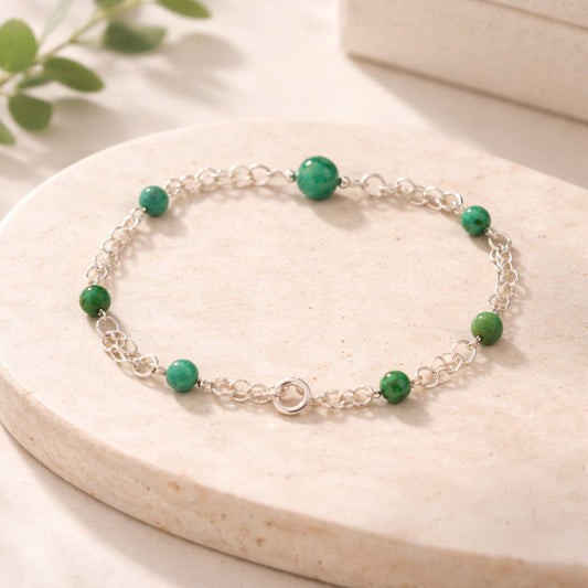Bracelet Turquoise d'Afrique Argent 925 - Pierre Naturelle
